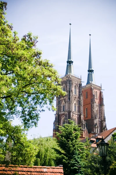Iglesia catedral en wroclaw, Polonia — Foto de Stock