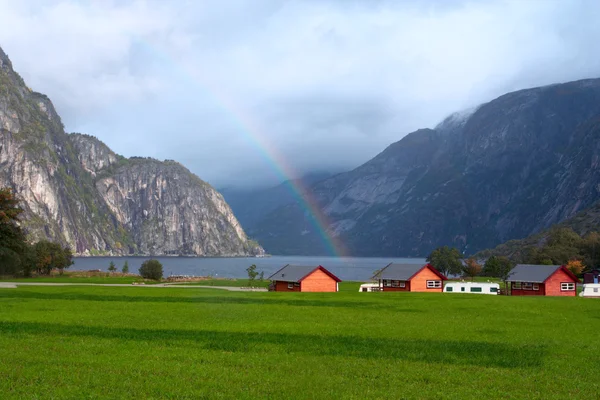 Традиционные дома норвежцев — стоковое фото