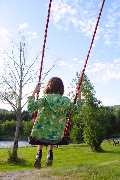 On a swing — Stock Photo, Image