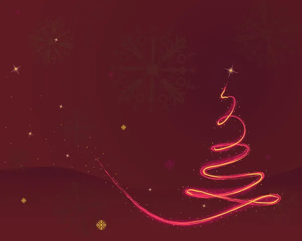 Vánoční stromeček pozadí na červené — Stockový vektor