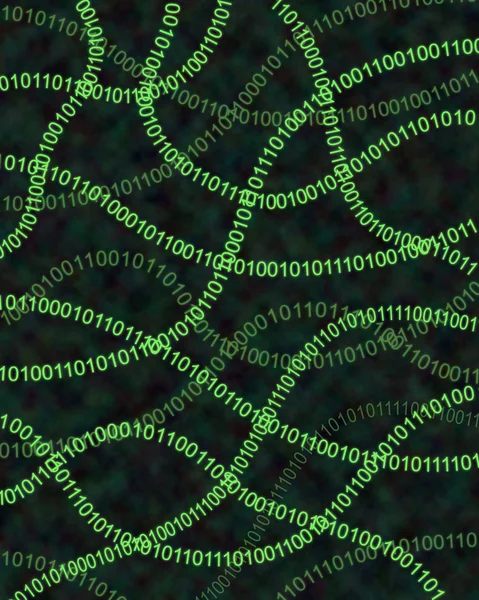 Twisting data streams of binary code — Stock Photo, Image