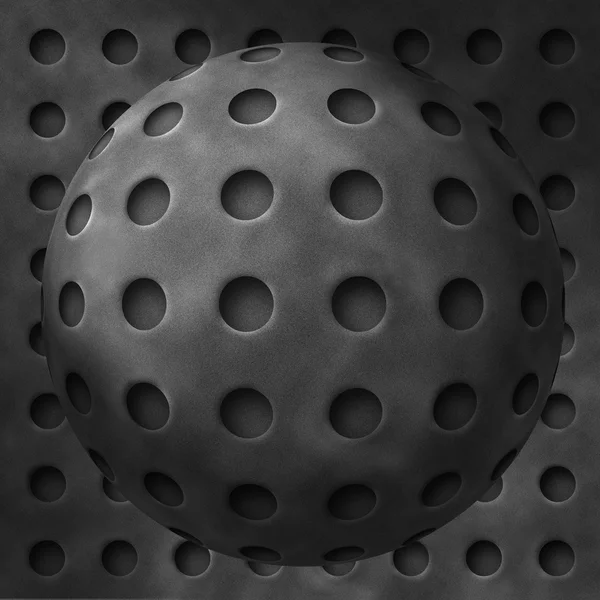 Abstracte metalen ballen met gaten — Stockfoto