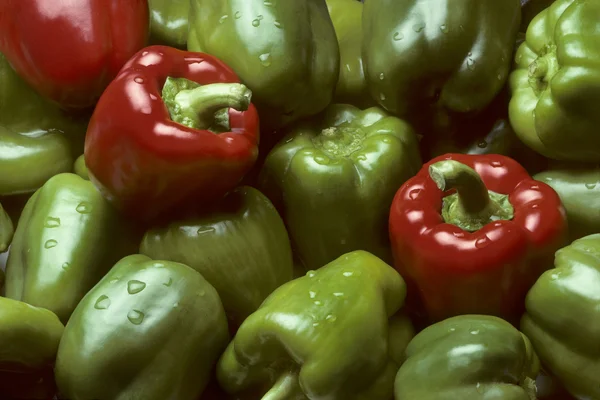 stock image Green and red Bell peppers