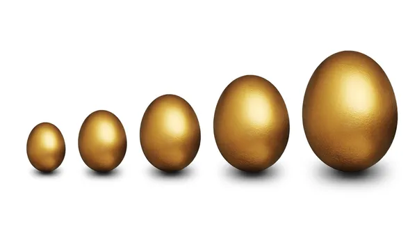 Golden eggs representing financial security — Stock Photo, Image