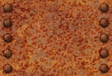 Rusted metal surface with rivets clipart