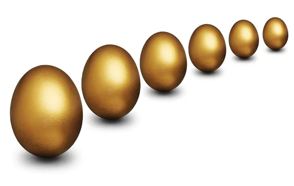 Zlatá vejce, zastupující finanční zabezpečení — Stock fotografie