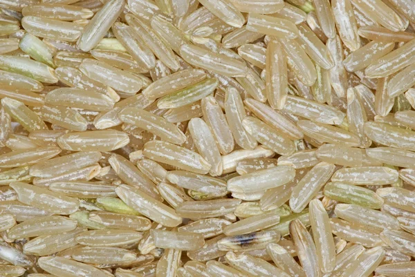 Zutaten zum Kochen: brauner Reis in Nahaufnahme — Stockfoto