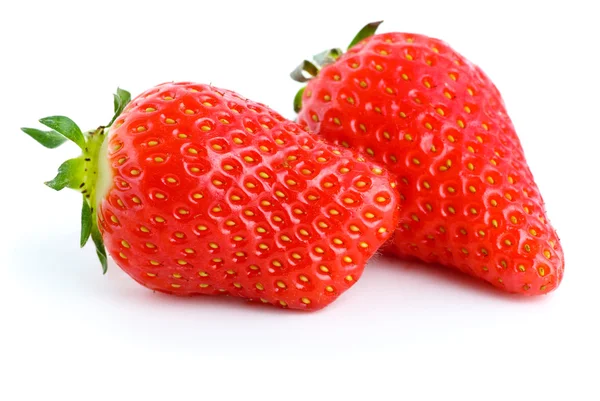 Pair of ripe red strawberries — Stock Photo, Image