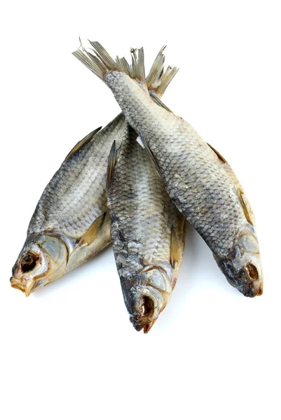 Three dried sea roach fishes — Stock Photo, Image