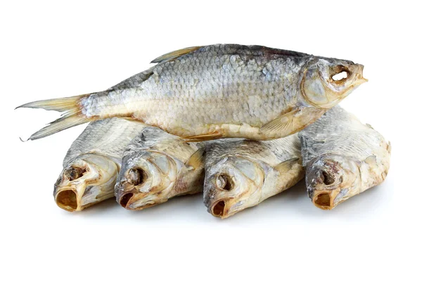 Five dried sea roach fishes — Stock Photo, Image