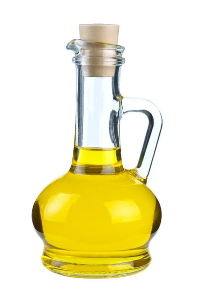 Small decanter with olive oil — Stock Photo, Image