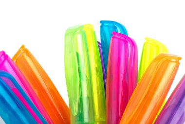 Upper parts of fluorescent markers clipart