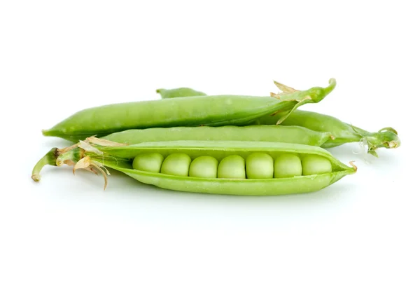 Cracked and whole pea pods — Stock Photo, Image