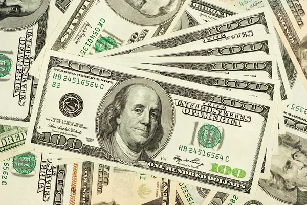 Abstraktní pozadí: americký peníze do 100 dolarů, 50 dolarů — Stock fotografie