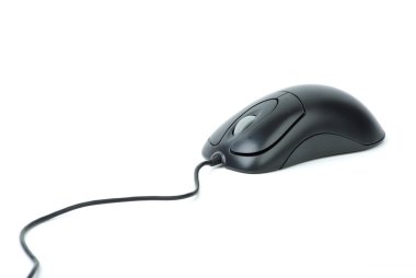 Stylish black optical computer mouse clipart