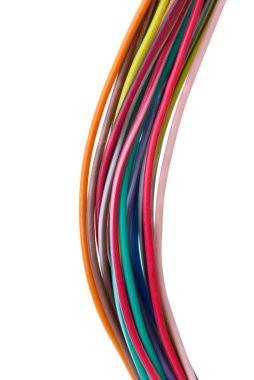 Close-up shot of different colored wires clipart