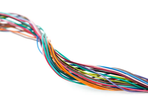 Close-up shot of different colored wires — Stock Photo, Image