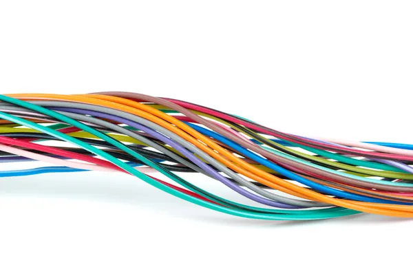 Куча разноцветных проводов — стоковое фото