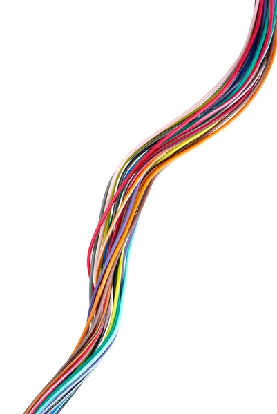 Skręcone różnych kolorowych przewodów — Zdjęcie stockowe