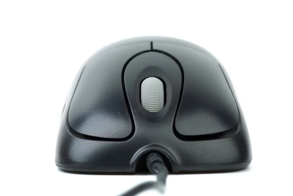 Modern black wired optical mouse — Stock Photo, Image