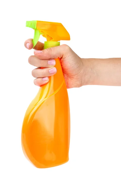 Hand holding sprayer bottle — Stock Photo, Image