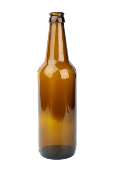 Пустая коричневая бутылка пива — стоковое фото