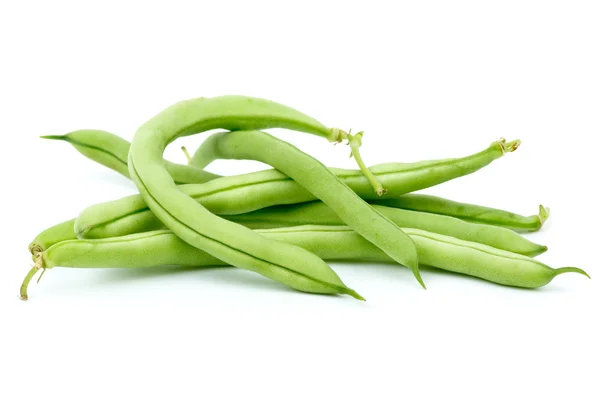 녹색 콩 깍 지의 작은 더미 스톡 사진