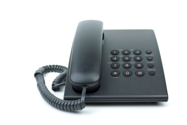 Modern black office phone clipart