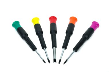 Five different screwdrivers clipart