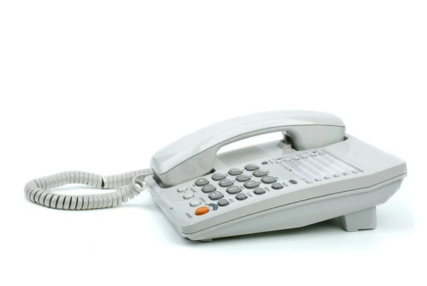 White office phone with handset on-hook — Stock Photo, Image
