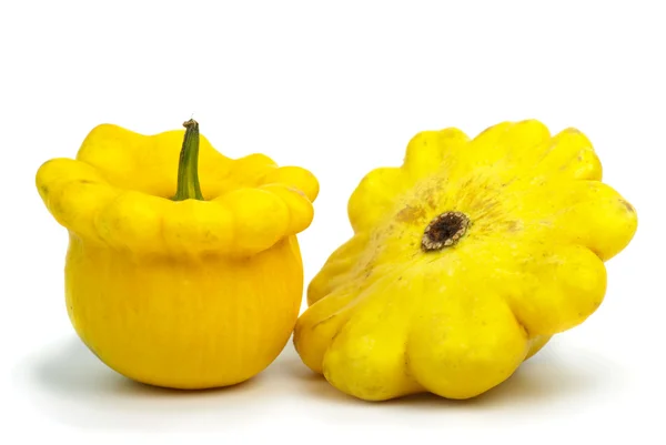 Two scallop squash vegetables — Stock Photo, Image