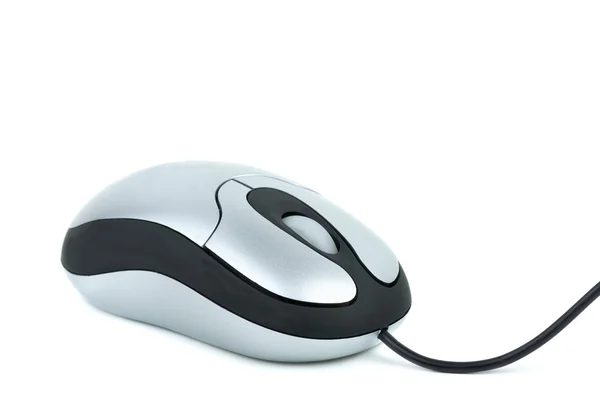 Pequeno mouse computador prata — Fotografia de Stock