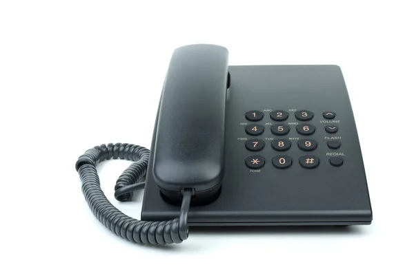 Modern black office phone — Stock Photo, Image