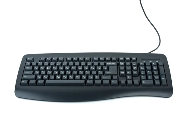 Чорна ергономічна комп'ютерна клавіатура — стокове фото