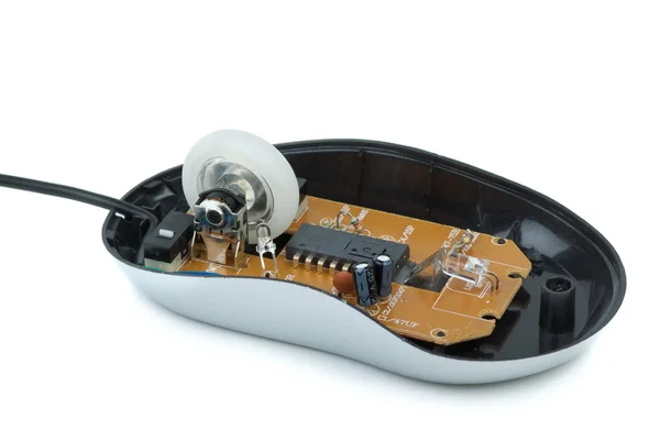 În interiorul mouse-ului optic ieftin — Fotografie, imagine de stoc