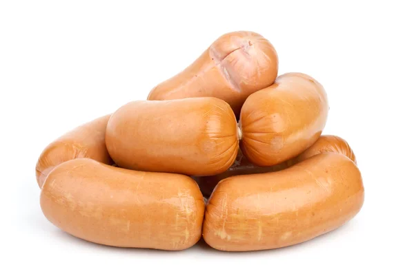 Pile of sausages isolated on the white background — Stock Photo, Image