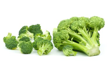 One big and few small broccoli pieces clipart