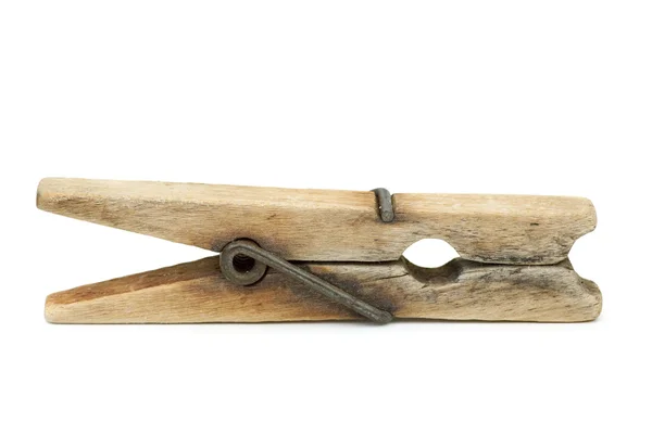 Ancienne pince à linge en bois — Photo