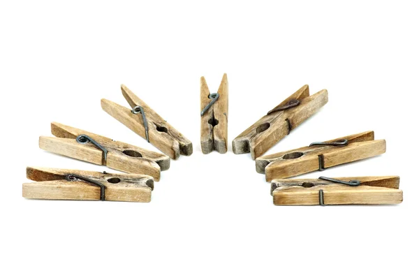Few wooden clotespins — Stock Photo, Image