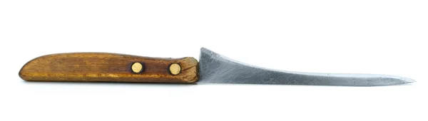 Старый шлифованный нож с деревянной ручкой — стоковое фото