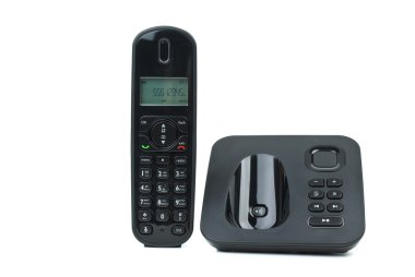 Modern cordless phone with answering machine clipart