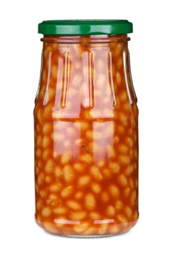 Harricot beans conserved in glass jar clipart