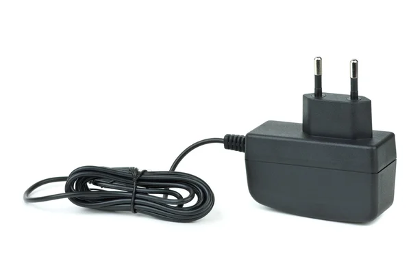 Kis fekete tápegység-adapter — Stock Fotó
