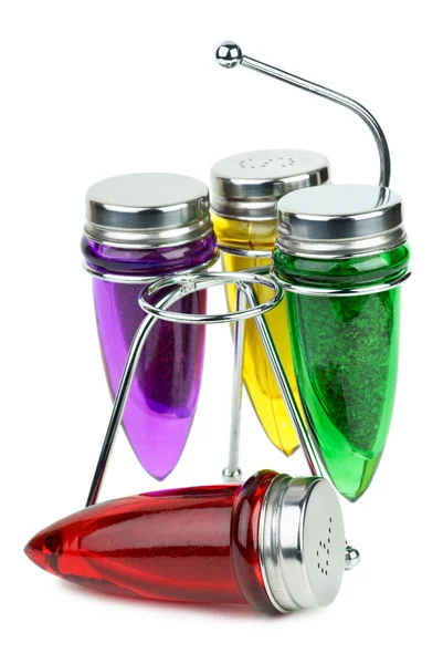 Set van zout en peper shakers en spice containers — Stockfoto