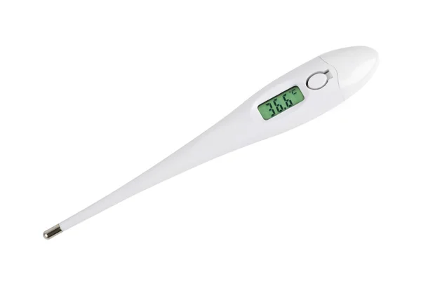 Електронний термометр, що відображає нормальну температуру — стокове фото