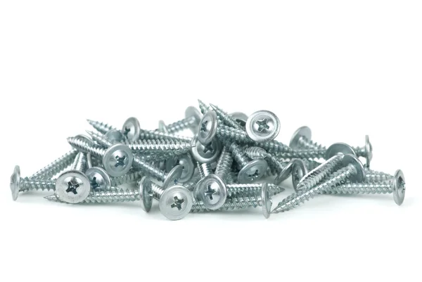 Pile of galvanized screws — Stock Photo, Image