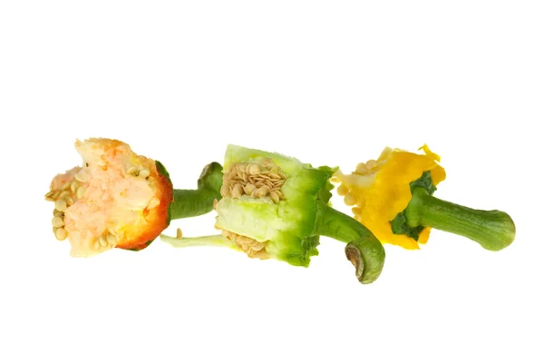 Three bell pepper cores — Stock Photo, Image