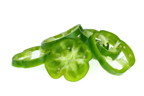 Φέτες πράσινο πιπέρι κουδουνιών — Φωτογραφία Αρχείου