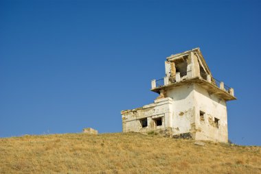 Deniz feneri binayı mahvettin. meganom cape, Kırım, Ukrayna