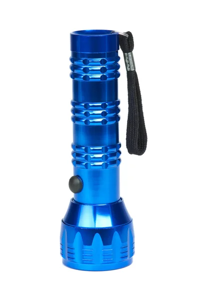 Синий металлический фонарик — стоковое фото